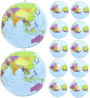 Milisten Inflatable Globe Beach Ball Set 12pcs PVC Material Safe for Boys and Girls Educational