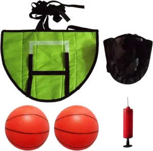 Mini Basketball Hoop for Trampoline with Enclosure Basketball Frame Outdoor for Kids Adults Trampoline Attachment Accessories