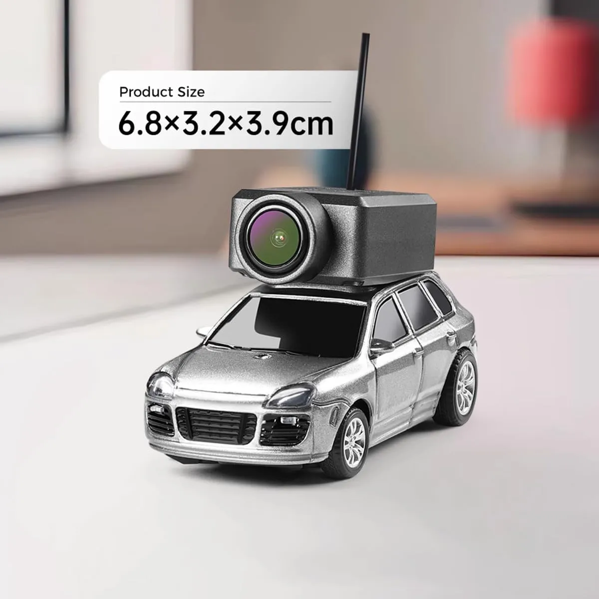 Mini FPV RC Car with Camera – 1:64 Scale WL App-Controlled WiFi Remote Grey Car Model, 720P HD Real-Time Video, 3-Speed Modes, LED Lights, Gyro Sensor – Great Gift for Teens & Adults