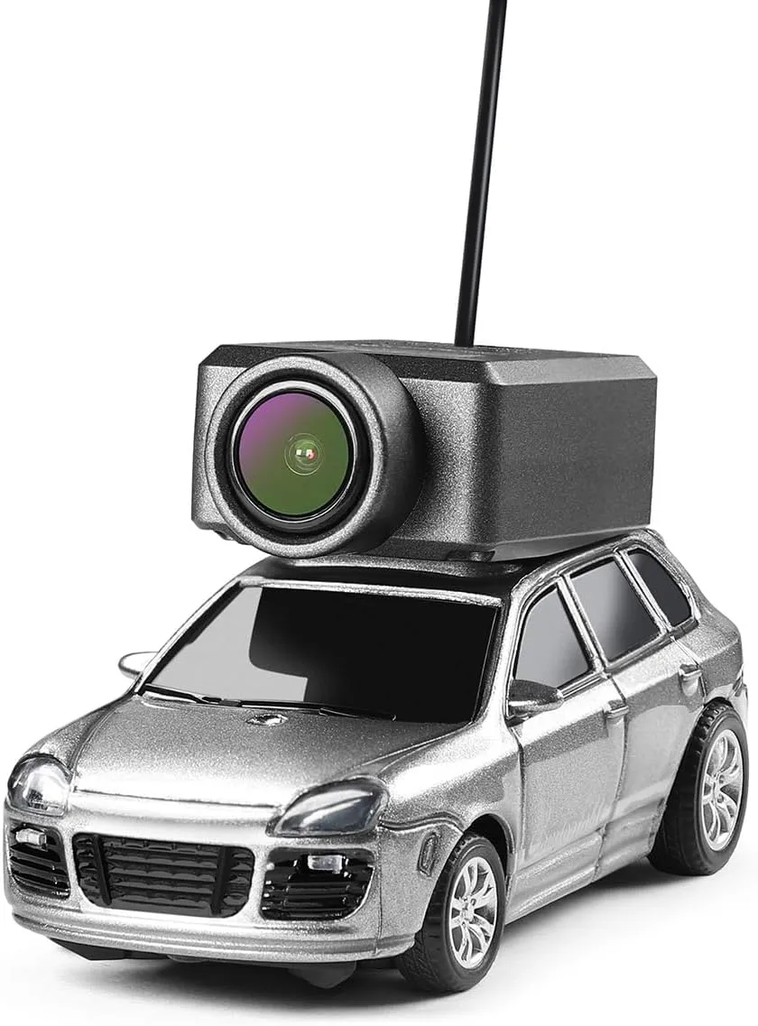 Mini FPV RC Car with Camera – 1:64 Scale WL App-Controlled WiFi Remote Grey Car Model, 720P HD Real-Time Video, 3-Speed Modes, LED Lights, Gyro Sensor – Great Gift for Teens & Adults