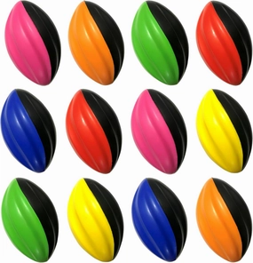 Mini Football Pack - 5” Spiral Small Foam Footballs for Kids (Red, Yellow, Blue, Pink, Orange, Green) (12 Pack)