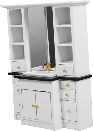 Miniature Sink Cabinet Dollhouse Miniature Tray Bathroom Accessory 1:12 Scale