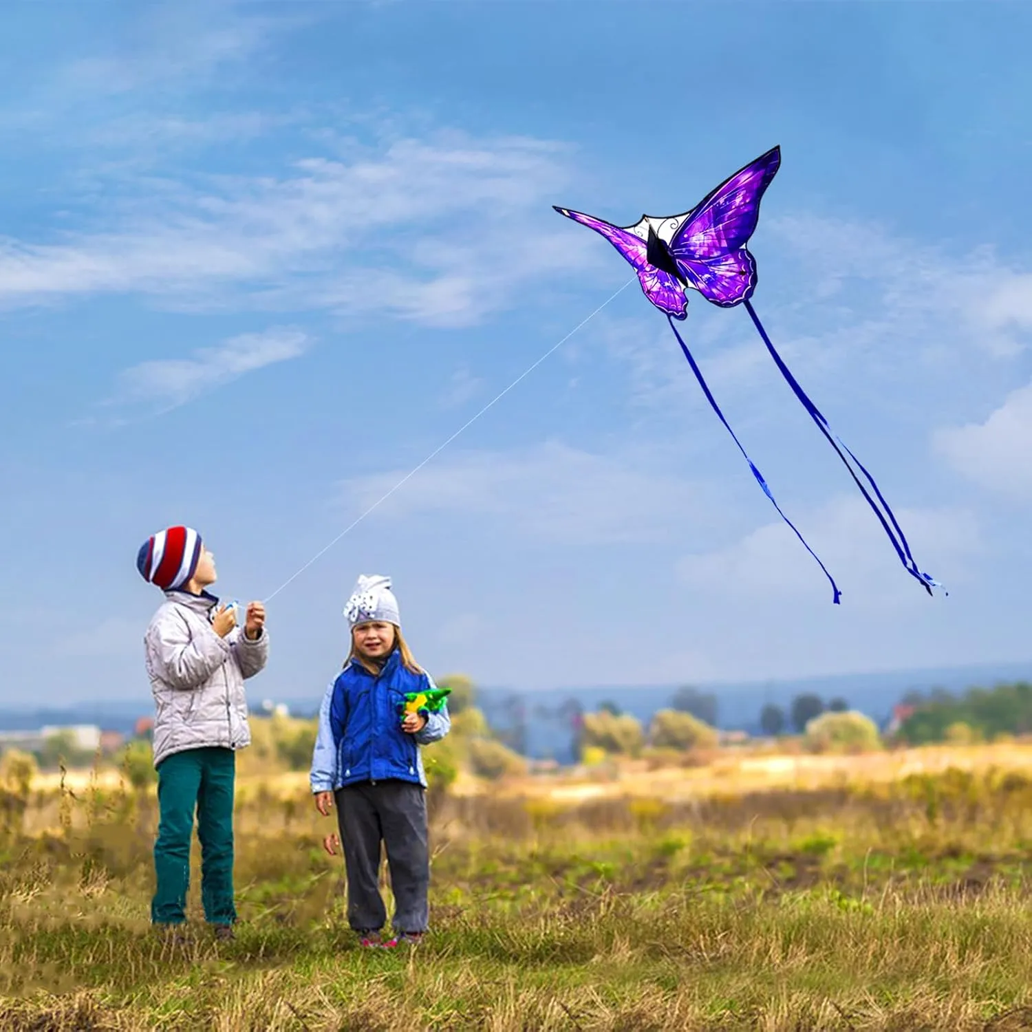 Mint's Colorful Life Butterfly Kite for Kids & Adults Easy to Fly, Large Single Line Kites with 300ft String Kite Handle