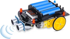 MiOYOOW Soldering Practice Kit, DIY Ultrasonic Ranging Obstacle Avoidance Smart Car Toy for 15  Years Old Boys Girls, Beginners Solder Project Kit for Home and School Learning Electronics