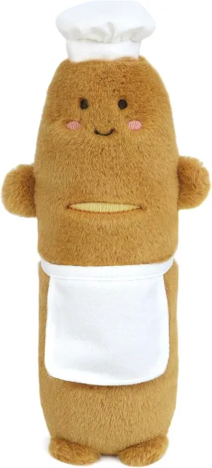 MON AMI Baguette The Chef Plush Toy – 9” Soft Bread Stuffed Doll with Hat and Apron, Adorable Cuddle Toy for Toddlers and Kids