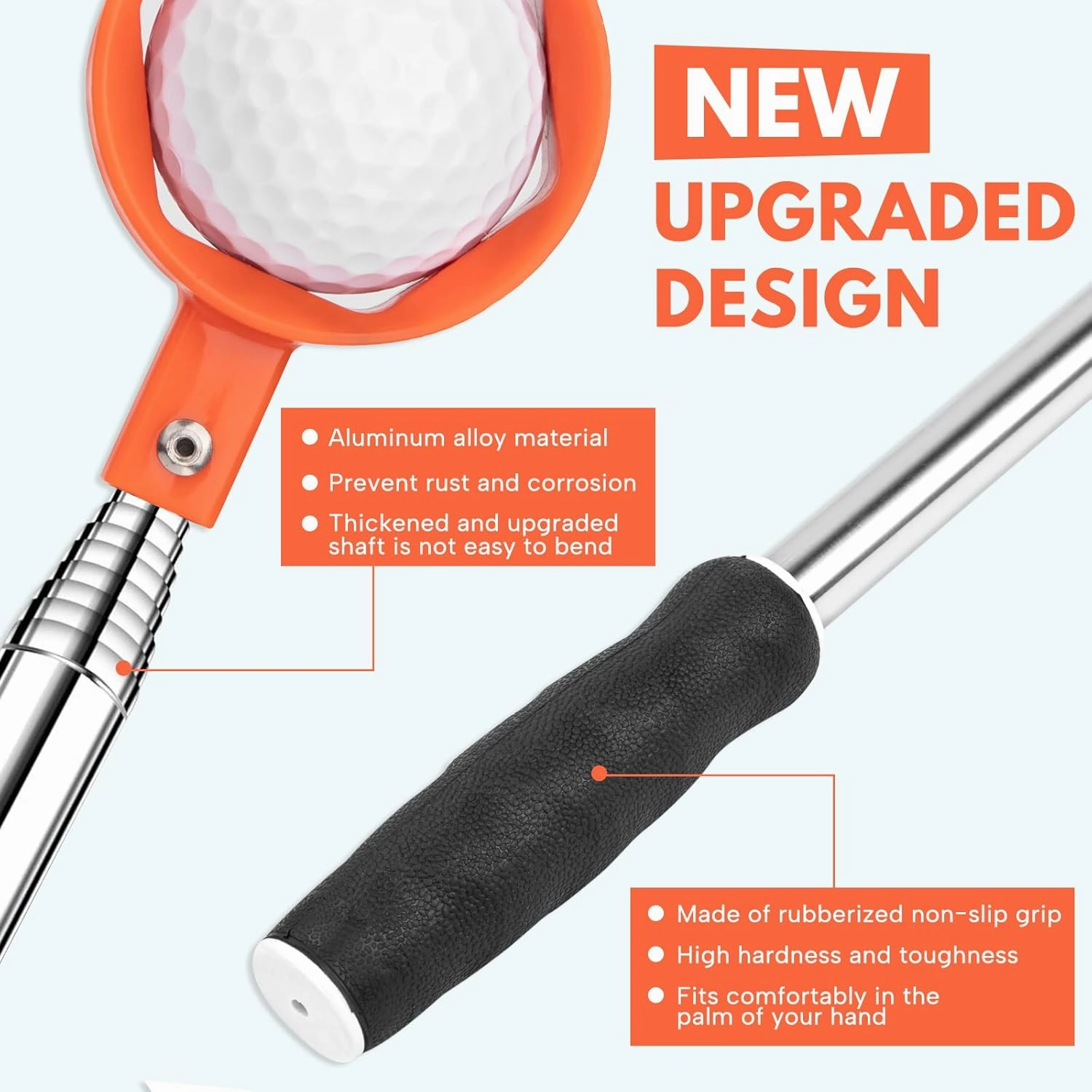 montela golf Ball Retriever Telescopic 9/12FT Golf Ball Water Retrievers Aluminum Alloy Golf Ball Grabber Golf Ball Retriever for Water Golf Accessories Golf Gift for Men