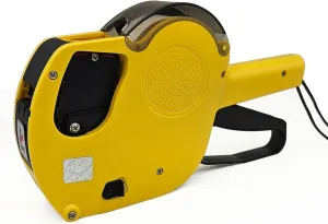 Motex MX-2316NEW 2 Line 20 Digits Price Tag Gun with Alphabet Letters – 10 Digits Per line, Pre-Loaded 1,000 White Sticker Labels and Pre-Loaded Inker with 1 Ink Refill