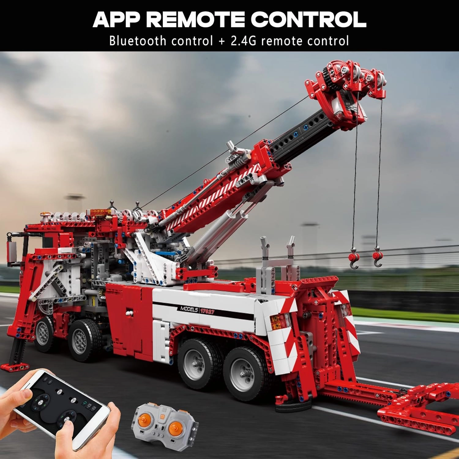 Mould King 17027 Road Rescue Vehicle Building Block Kits, MOC Building Blocks Set to Build, Gift for Kids Age 8 /Adult Collections Enthusiasts (4883 Pieces with Motor/APP Remote Control)