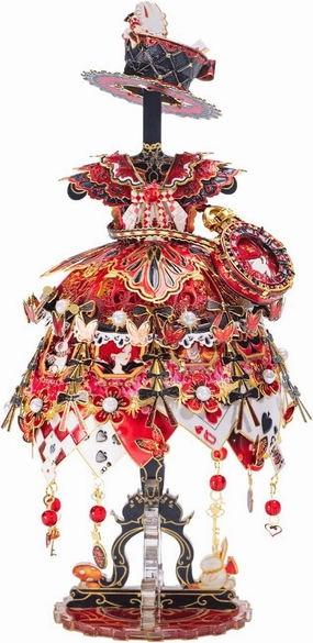 MU 3D Metal Puzzles for Adults Building Queen of Hearts Fairy Tale Red Ball Dress, The Queen of Wonderland Miniature Metal Model Kits Assembling, Birthday Xmas New Year Gift DIY Toys Desk Decor