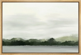 MUDECOR Framed Canvas Print Wall Art Rustic Watercolor Mountain Lake Landscape Nature Wilderness Illustrations Modern Southwest Farmhouse Colorful for Living Room, Bedroom, Office - 24"x36" Natural