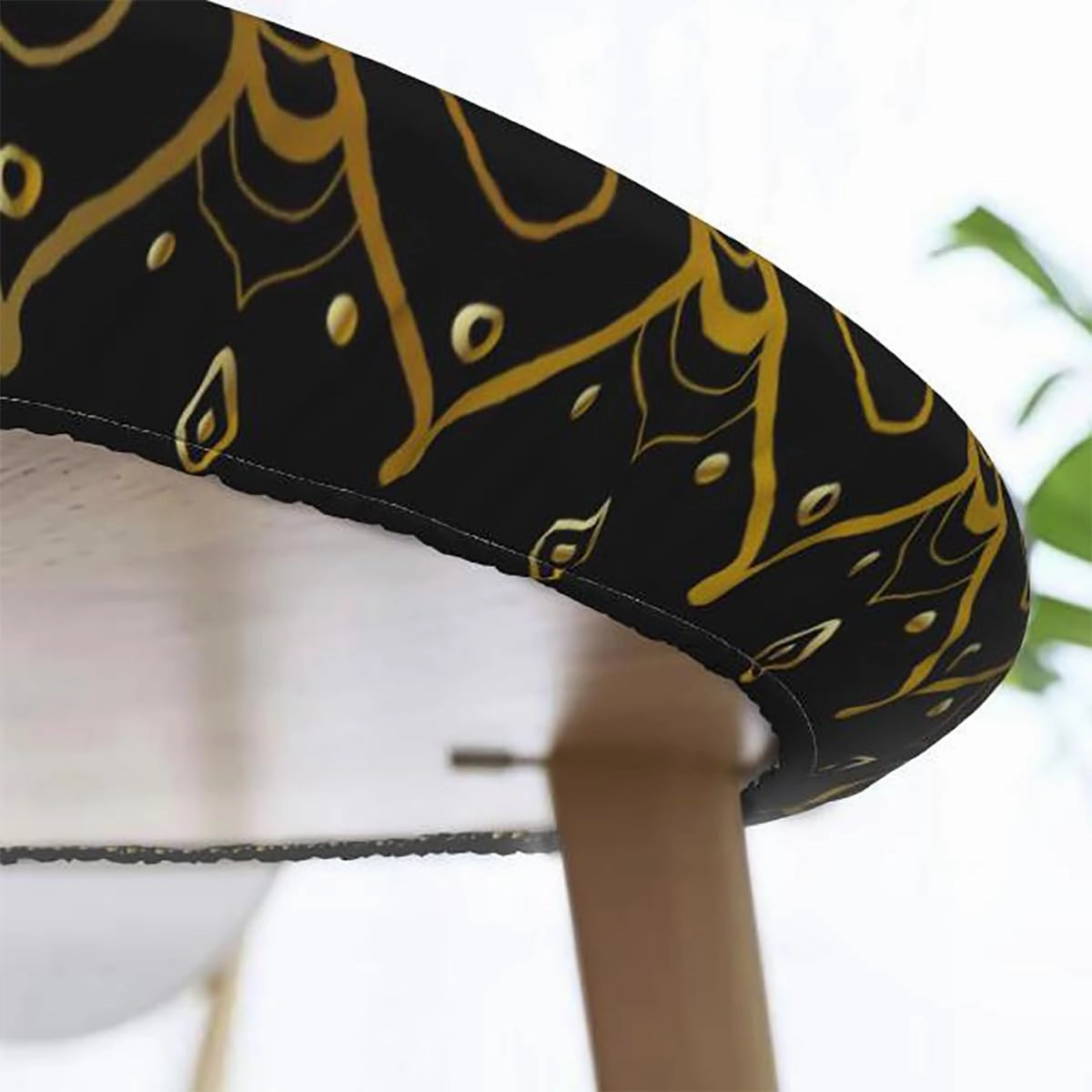 Multicolor Waterproof Stain Resistant Stretch Tablecloth Colorful Polka Dots Circles Striped Elastic Edge, Waterproof and wipeable Abstract Fits up 40"-44" Diameter Tables