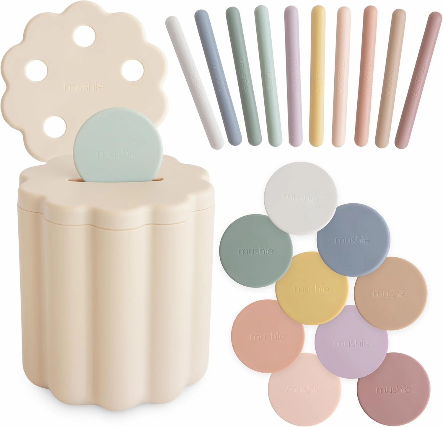 mushie Coin & Tube Sorting Set | 23 Pieces | 10 Months 