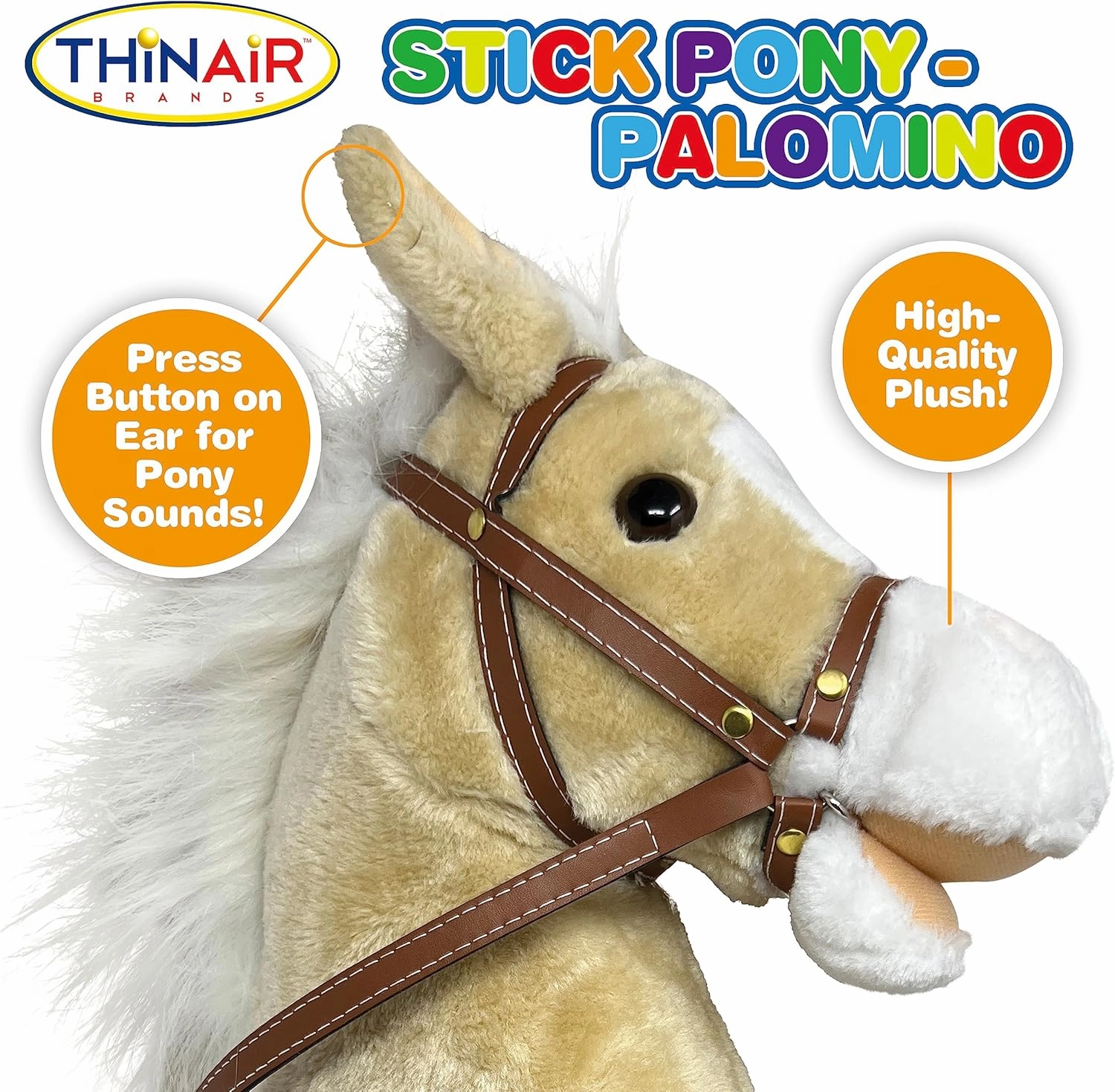 Nature Bound Stick Horse | Plush Handcrafted Hobby Horse Provides Fun Pretend Play for Toddlers & Preschoolers | Handsewn Head, Sturdy Wood Stick, Plus Neighing & Clip-Clop Sounds