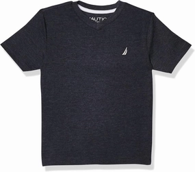 Nautica Boys' Short Sleeve Solid V-Neck T-Shirt, Soft, Comfortable, Relaxed Fit
