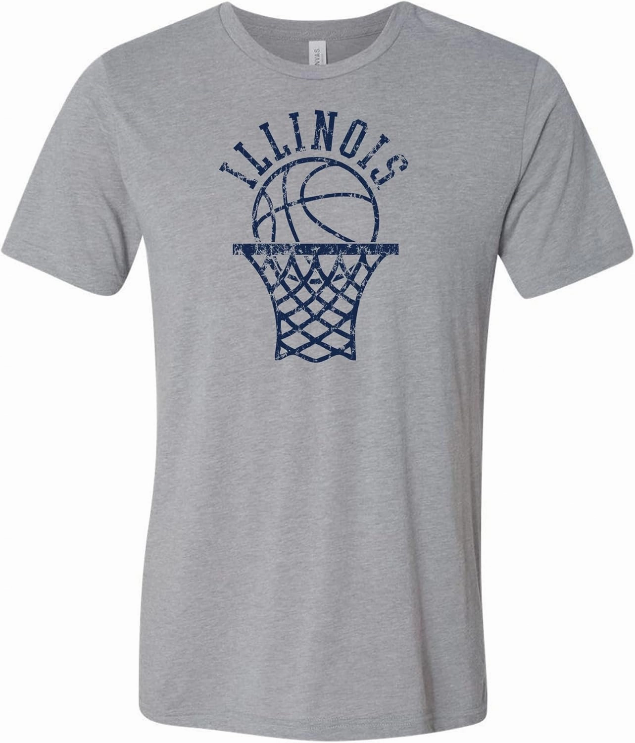 NCAA Retro Basketball Hoop, Team Color Canvas Triblend T Shirt, College, University