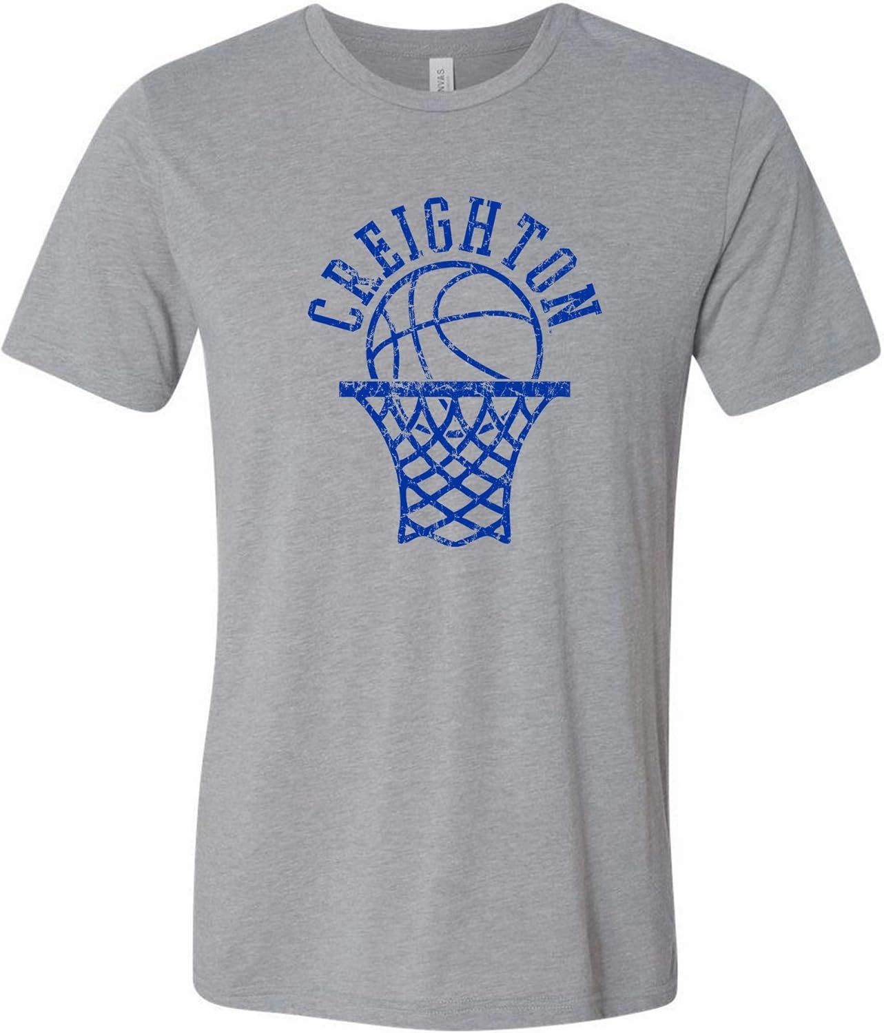 NCAA Retro Basketball Hoop, Team Color Canvas Triblend T Shirt, College, University