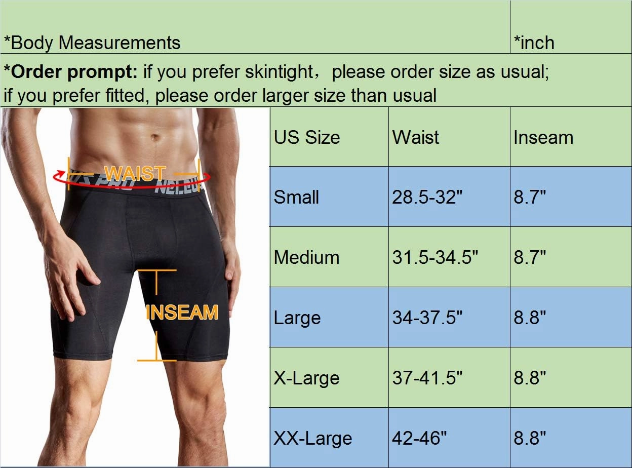 NELEUS Men's Compression Shorts Pack of 3