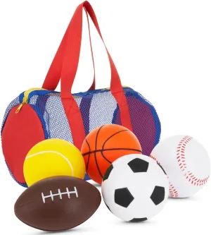 Neliblu Set of 5 Foam Balls for Kids Toddler Sports Balls for Babies and Toddlers 1-3 - Soft Throwing Toys for Indoor and Outdoor Play - Stocking Stuffers and Birthday Gift for Boys and Girls