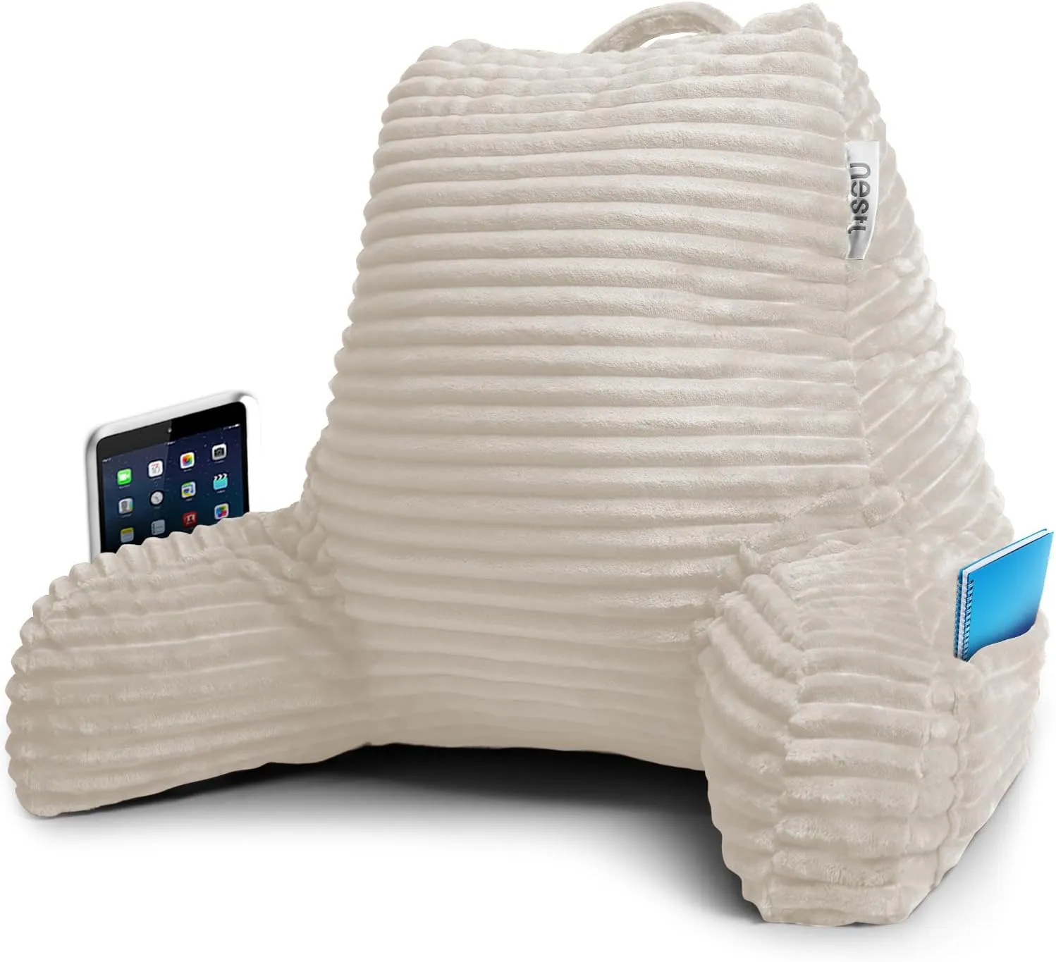 Nestl Reading Pillow for Bed Adult – Back Pillow for Sitting in Bed, Standard Bed Pillows for Sitting Up in Bed, Foam Bed Chair Pillow, Linen Bed Rest Pillow