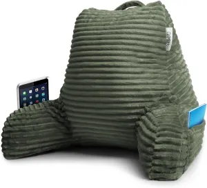 Nestl Reading Pillow for Bed Adult – Back Pillow for Sitting in Bed, Standard Bed Pillows for Sitting Up in Bed, Foam Bed Chair Pillow, Olive Green Bed Rest Pillow
