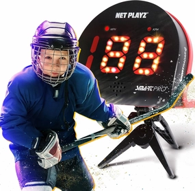 NetPlayz Hockey Radar Gifts Training Aids - Speed Guns Speed Sensor, Hands-Free Radar Guns | Ice Hockey Field Hockey Street Roller Hockey, High-Tech Gadget & Gear, Black (NIS022132030)