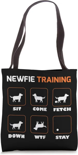 Newfie Training Funny Newfoundland Dog Owner Hints Tricks Tote Bag