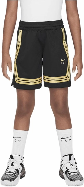 Nike Fly Crossover Big Kids' (Girls') Basketball Shorts (Black/Infinite Gold, DA1086-011) Size Medium