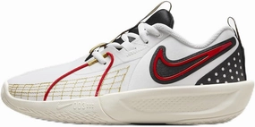 Nike G.T. Cut 3 Big Kids' Basketball Shoes (FD7033-103, White/Black/Bronzine/University Red) Size 4.5