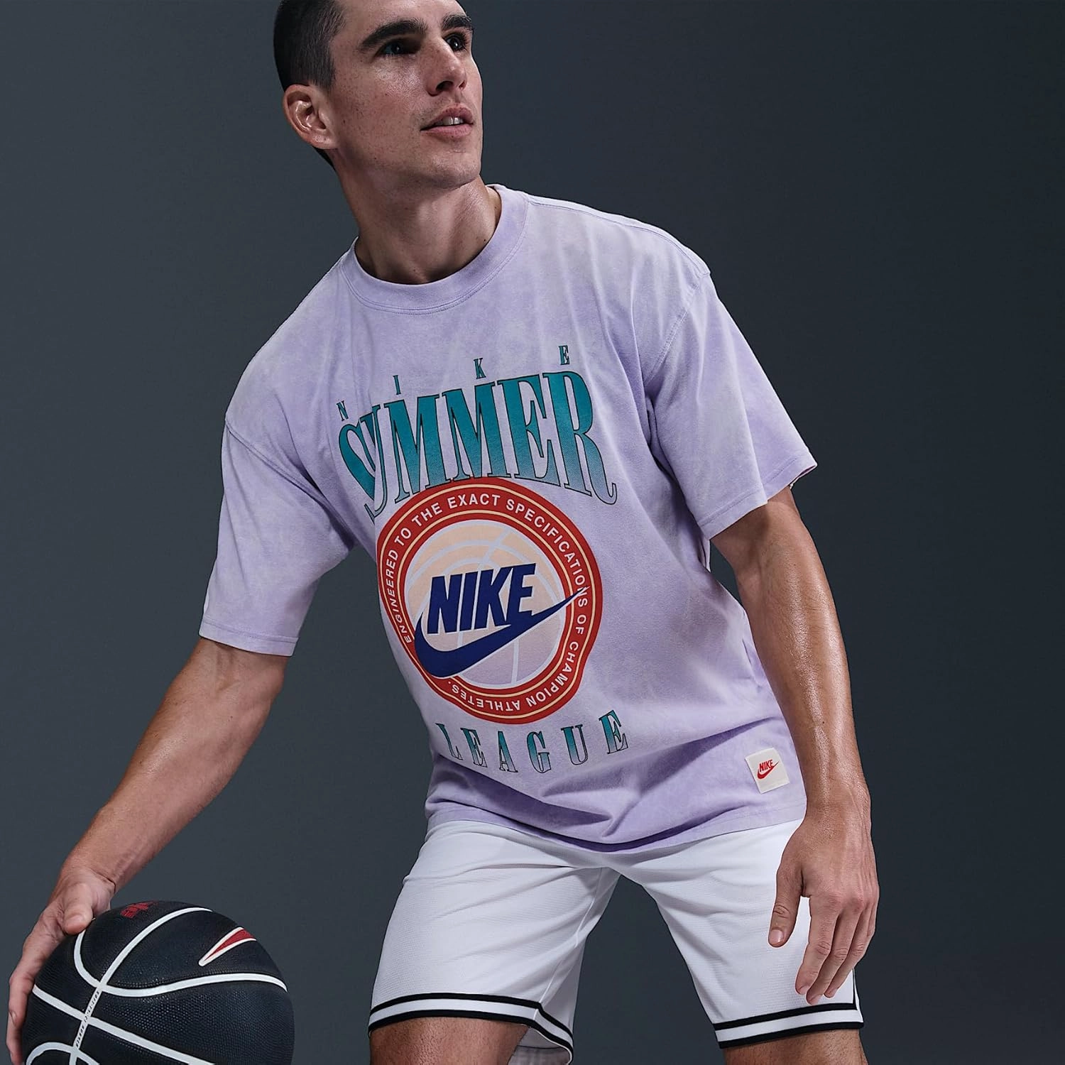 Nike Men's Max90 Basketball T-Shirt (HJ3434-515, Hydrangeas)
