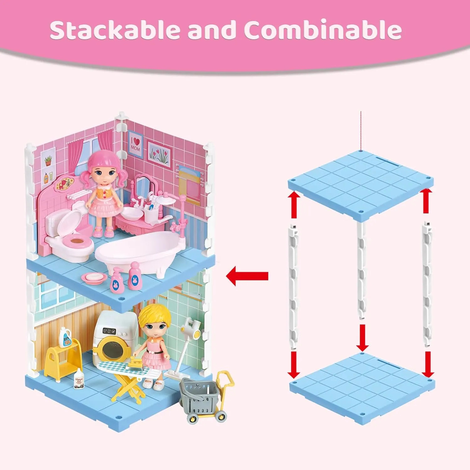 Nilez DIY Miniature Dollhouse Kit Furniture Set Mini Kitchen House for Adult Teen Creative 3D Pretend Play Toys