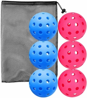 Nine Natures Pickleballs Balls 40 Holes Meet USAPA Approved Outdoor Indoor Pickleball Balls High Elasticity Durable Pickleball Lovers Gifts Luminous 6 Pack with Mesh Carry Bag