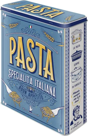 Nostalgic-Art Retro storage tin box XL, 135.3 oz, Pasta – Gift idea for the kitchen, large metal pasta can, vintage design