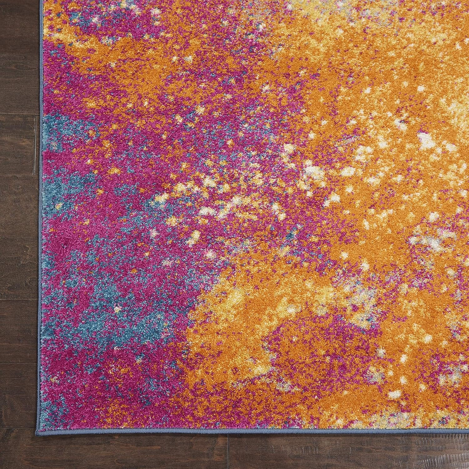 Nourison Passion Sunburst 1'10'' x 6' Area-Rug, Modern, Abstract, Easy-Cleaning, Non Shedding, Bed Room, Living Room, Dining Room, Kitchen, (6' Runner)