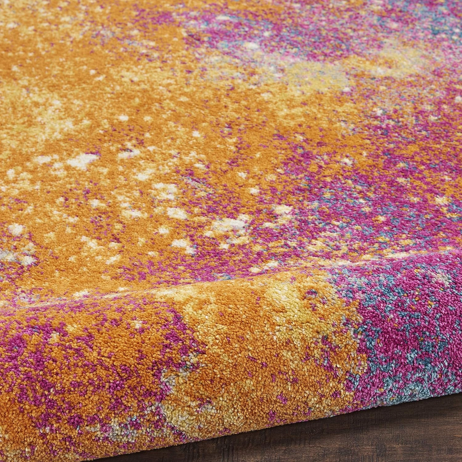 Nourison Passion Sunburst 1'10'' x 6' Area-Rug, Modern, Abstract, Easy-Cleaning, Non Shedding, Bed Room, Living Room, Dining Room, Kitchen, (6' Runner)