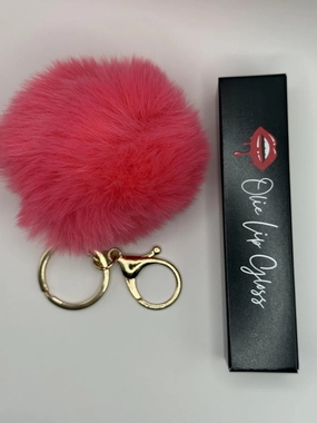 Oil Lip Gloss collection - with Keychain & Pom Pom (Cherry & Strawberry) pack-2