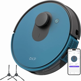 OKP L1 Robot Vacuum with 4000Pa Suction Power 180min Runtime, LIDAR Navigation, Smart Mapping, APP/Voice/Remote Control, Self-Charging, Smart No-Go Zone, for Hard Floors Pet Hair and Carpets