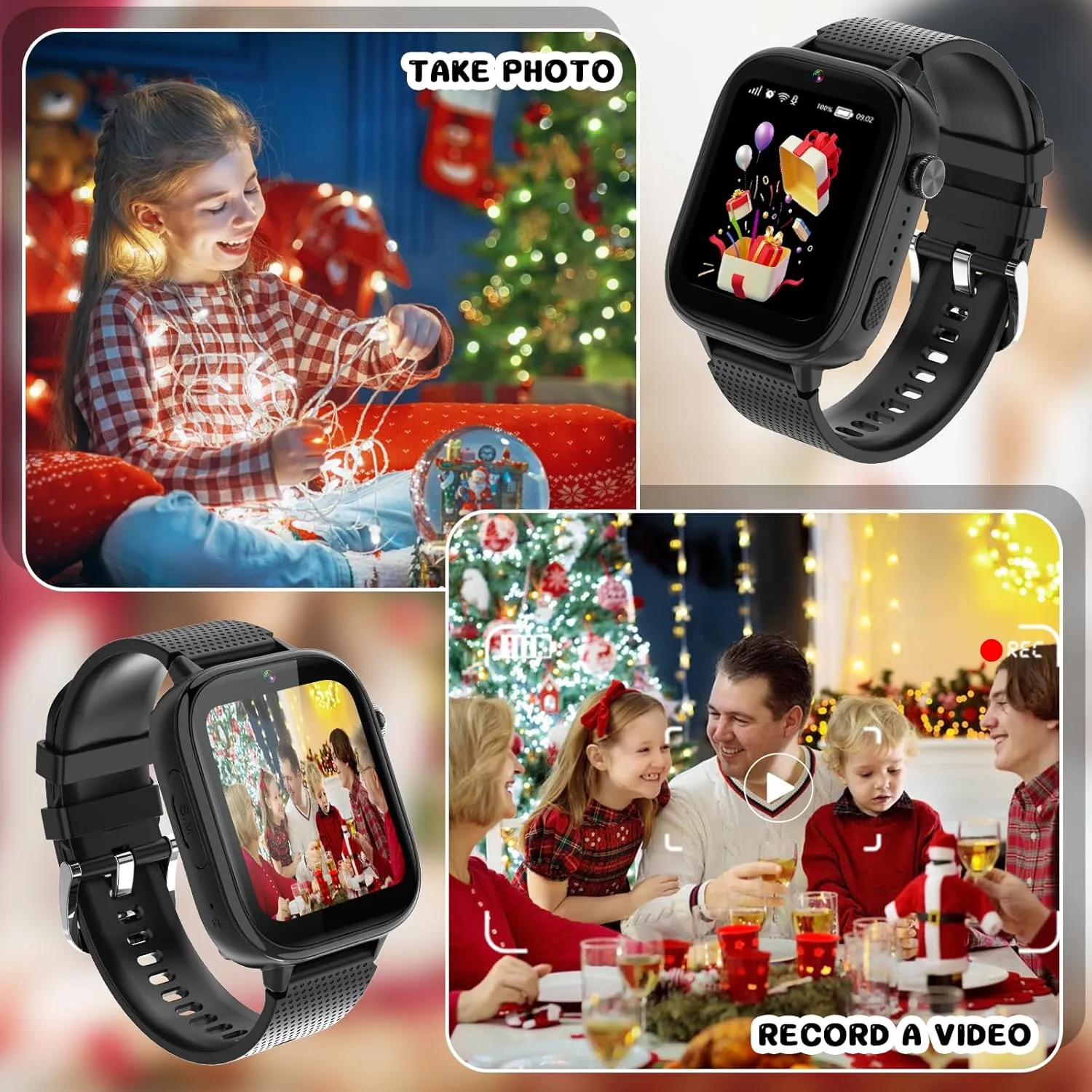 OKYUK 4G Smartwatch, Kids Watch for Kids with SIM Card, 47 Exciting Games, Two-Way Calling Feature, SOS Emergency Call Button Ideal for Kids Aged 3-12, Children’s Cell Phone Alternative (Black)