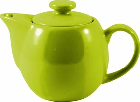OmniWare 14 Oz Stoneware Teapot with Stainless Steel Mesh Infuser (Citron) - Microwave & Dishwasher Safe, Removable Infuser, Retro-Style Kitchenware Ideal for Loose Tea Brewing