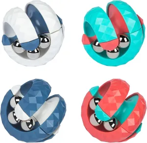 Orbit Ball Toys, Fidget Spinner Top Bead Ball Spinning Toy, Rotating Track Infinite Flip Change Puzzle Games Novelty Creative Stress Relieve Toys for Kids Children Adults (4 Pack)