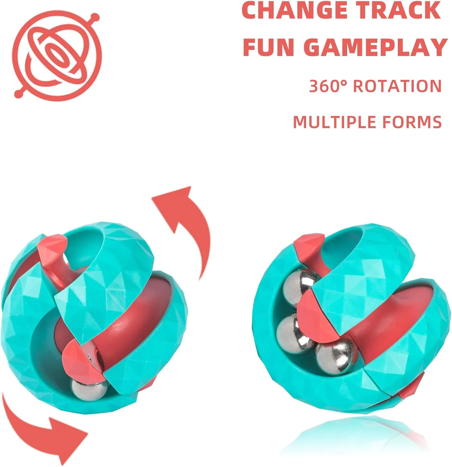 Orbit Ball Toys, Fidget Spinner Top Bead Ball Spinning Toy, Rotating Track Infinite Flip Change Puzzle Games Novelty Creative Stress Relieve Toys for Kids Children Adults (4 Pack)