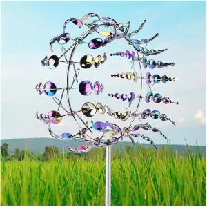 Outfany Magical Metal Windmill, Magical Metal Windmills for The Yard, Magical Metal Windmills, for Outdoor Garden Terrace Lawn Courtyard Landscape,Colorful