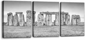 Pacimo Landscape Wall Art Set of 3 - Framed Canvas Prints with The Mysterious Stonehenge Pictures - Perfect for Modern Home Decor - Ideal Wall Decor for Living Room Bedroom Office - 12"x16"x3