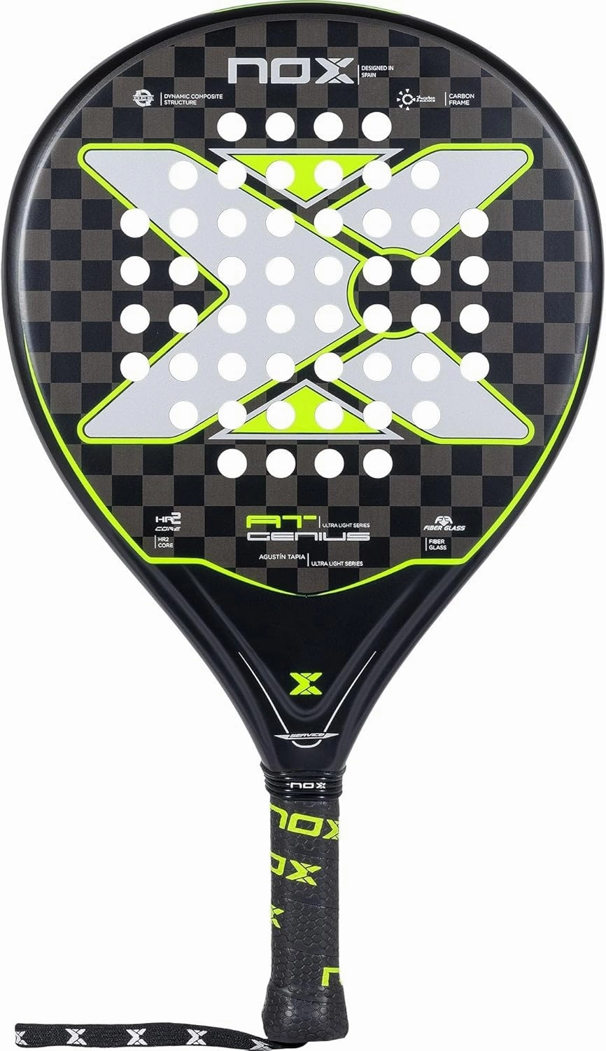 Padel Racket AT10 Genius Ultralight Series 2023 by Agustin Tapia | Junior & Lightweight Round Pala Padel | HR2 Core Fiber Glass 3K Face & EOS Flap Technology | Durable SmartStrap Pala de Padel