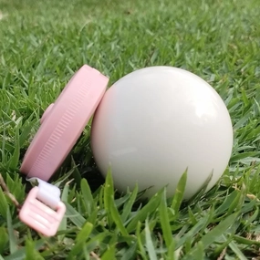 Pallino Ball Replacement for Bocce and Boule Game, Tournament Quality 2.24 In/57 mm White Bocce Pallino Ball Replacement - Including Red Measuring Rope