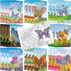 Pasimy 24 Pcs Butterfly Coloring Books Bulk Mandala Butterflies Coloring Book for Adults Birthday Gifts Butterfly Party Favors Goodies Bag Fillers Classroom Activity Supplies
