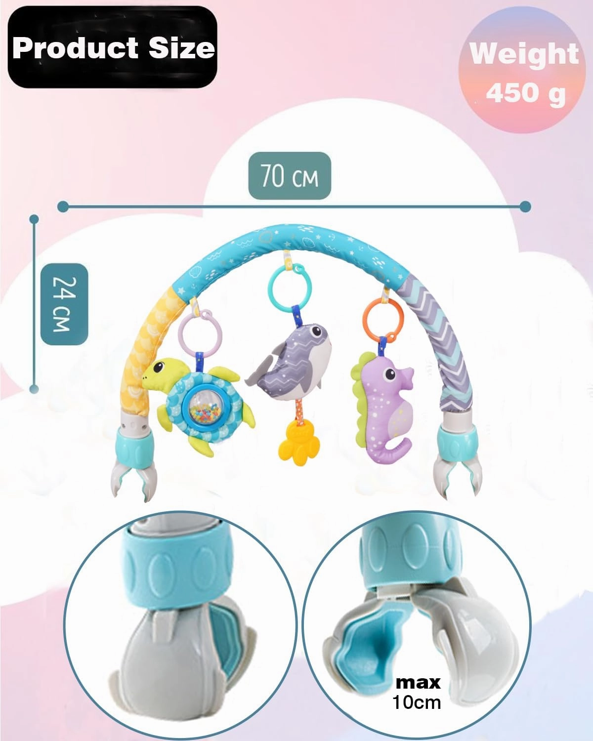 Pau1Hami1ton Car Seat Toys, Stroller Toys,Car Seat Toys for Babies 0-6 Months,3 Month Baby Toys Fit for Crib Bed,Stroller,Car Seat,Baby Gifts.S-19(Whale)