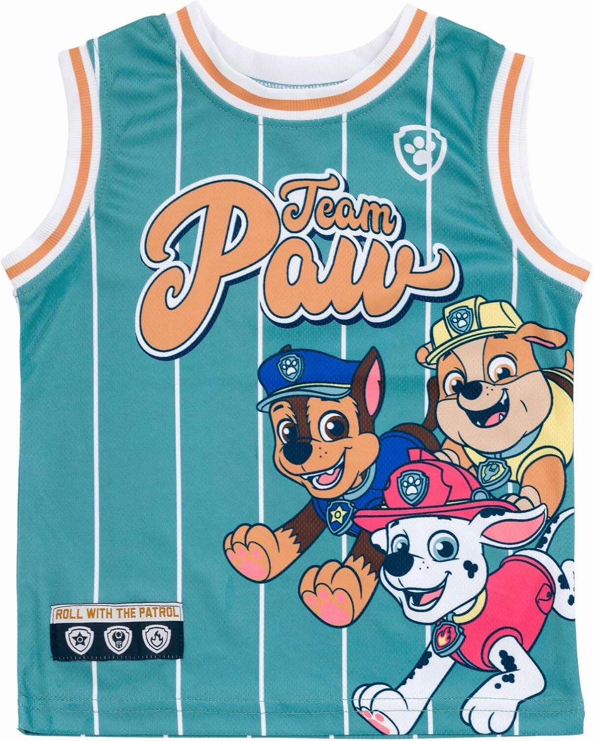 Paw Patrol Mesh Jersey Athletic Tank Top and Basketball Shorts Outfit Set Toddler to Big Kid Sizes (2T - 10-12)