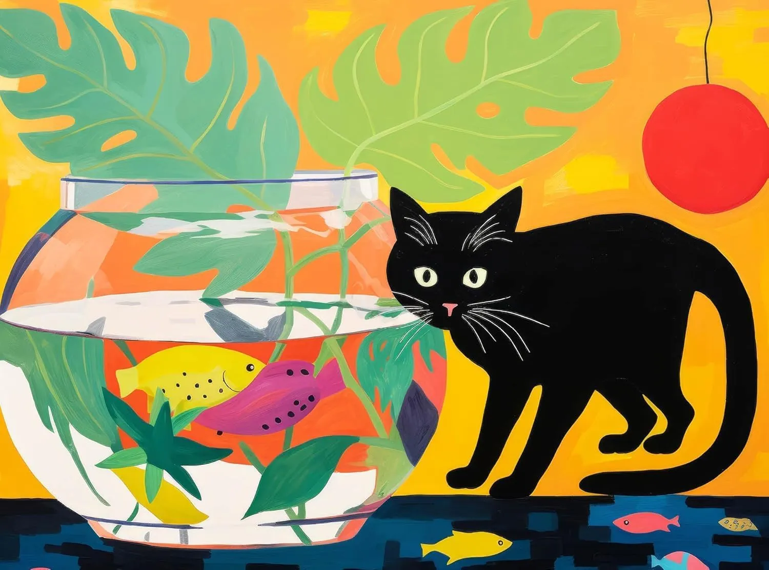 Paws & Reflect A Fishbowl Caper 500 Piece Jigsaw Puzzle for Adults Humorous Challenge Colorful Imagery and Whimsical Cat Antics Gift for Women Men 20.5x15 Inch