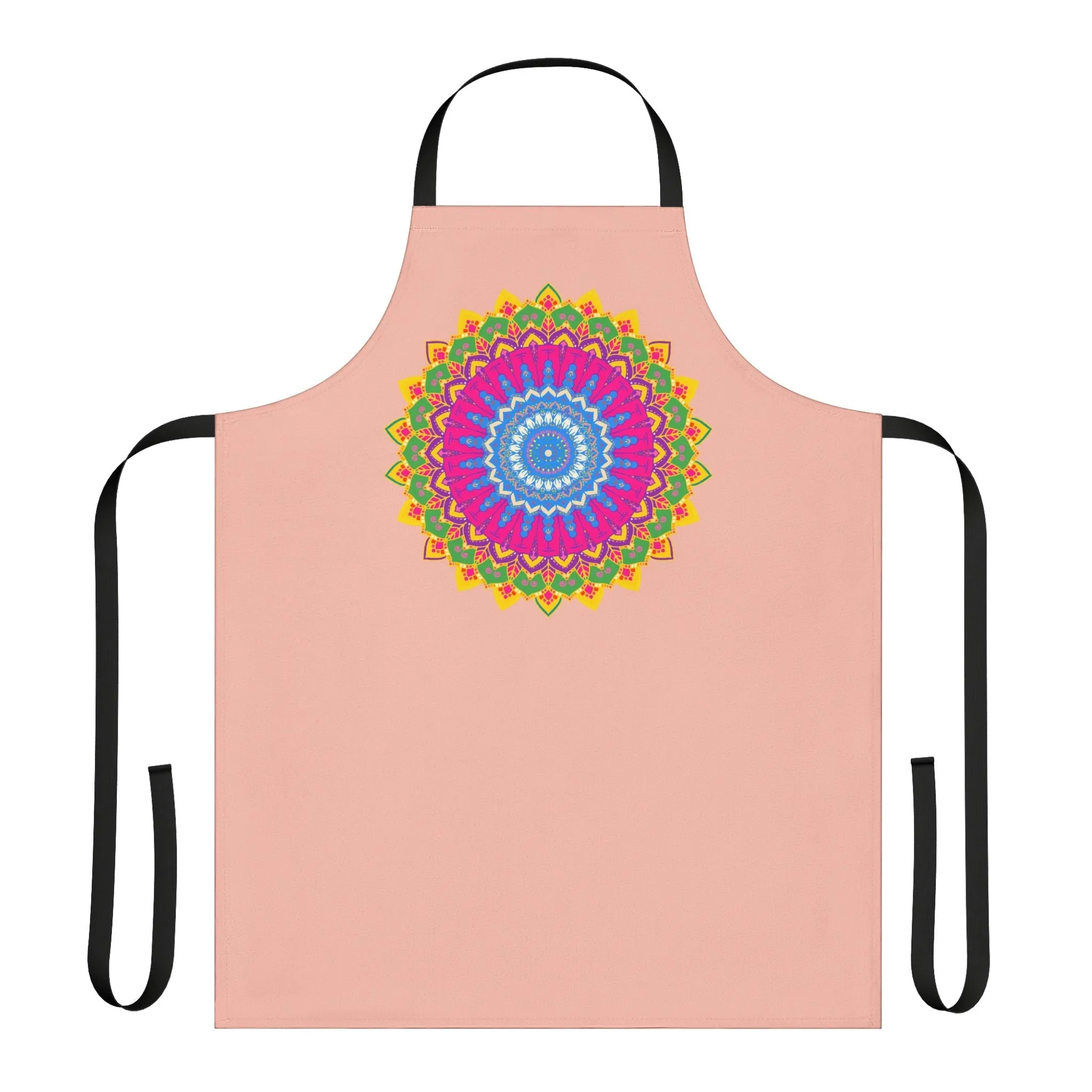 Peach Mandala Apron - Colorful Kitchen Art