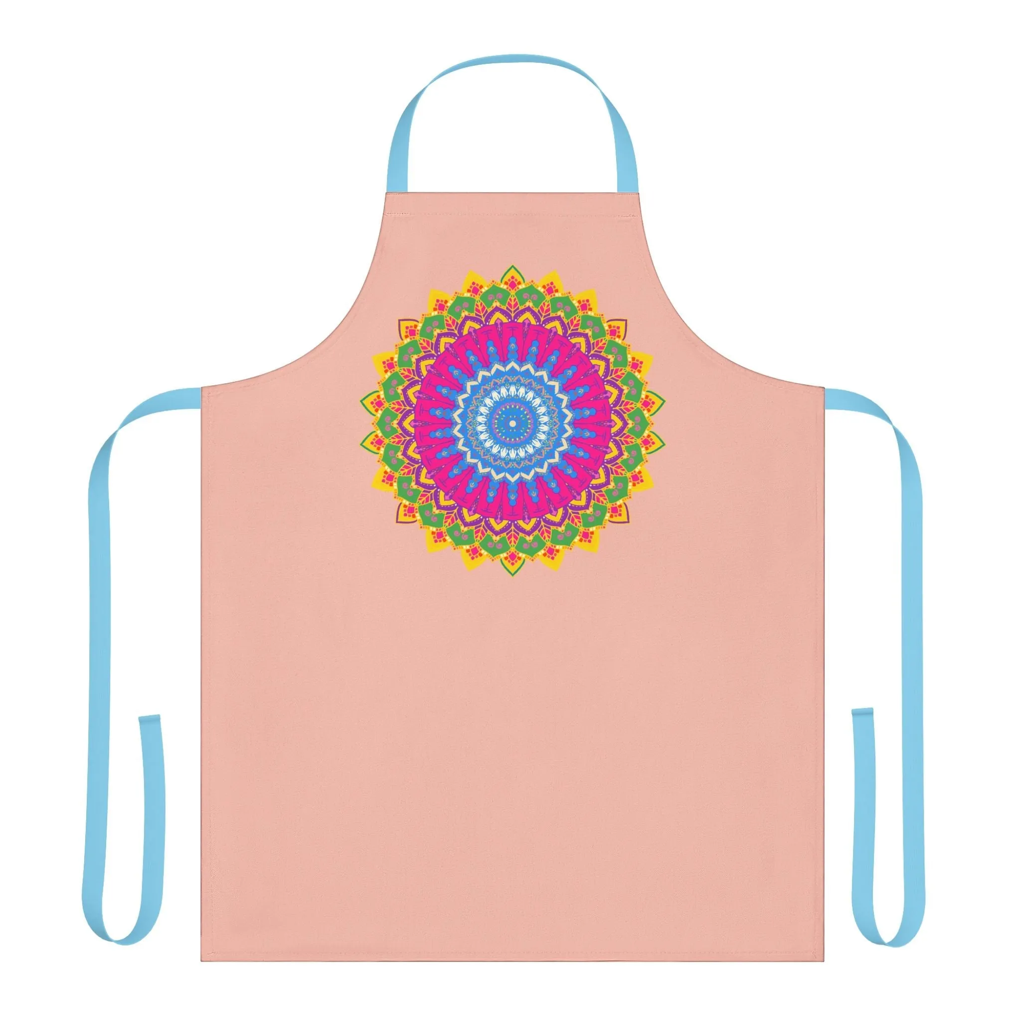 Peach Mandala Apron - Colorful Kitchen Art
